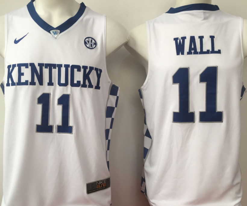NCAA Men 2017 Kentucky Wildcats White #11 Wall->ncaa teams->NCAA Jersey